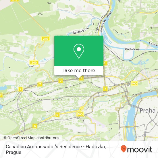 Карта Canadian Ambassador's Residence - Hadovka