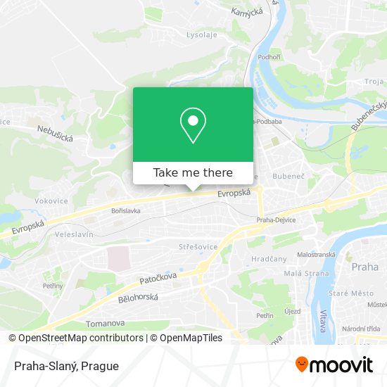 Praha-Slaný map