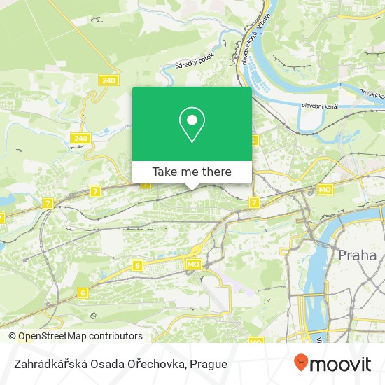 Zahrádkářská Osada Ořechovka map