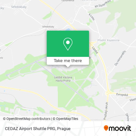 CEDAZ Airport Shuttle PRG map