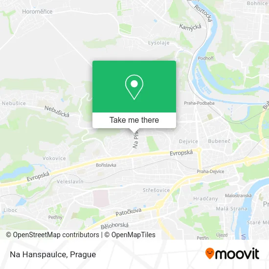 Карта Na Hanspaulce