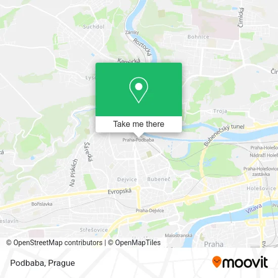 Podbaba map