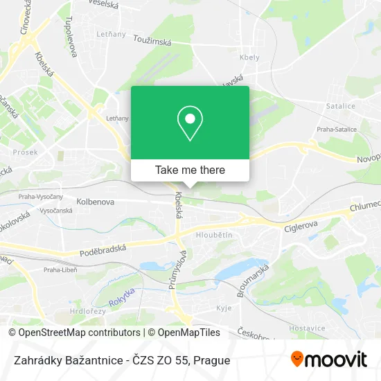 Zahrádky Bažantnice - ČZS ZO 55 map