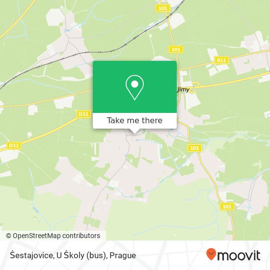 Šestajovice, U Školy (bus) map