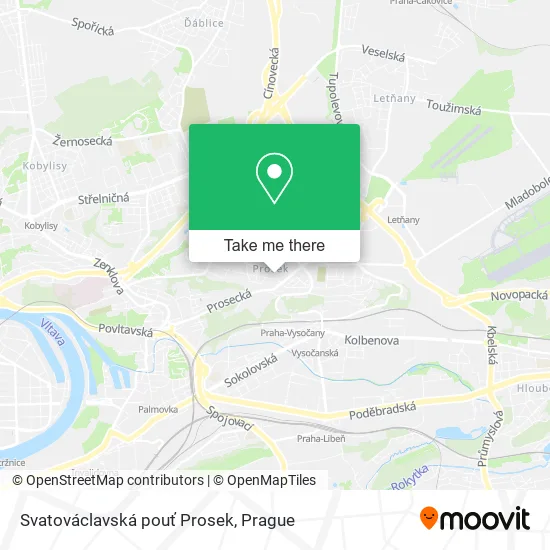 Карта Svatováclavská pouť Prosek