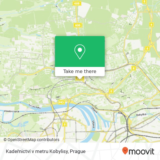 Kadeřnictví v metru Kobylisy map