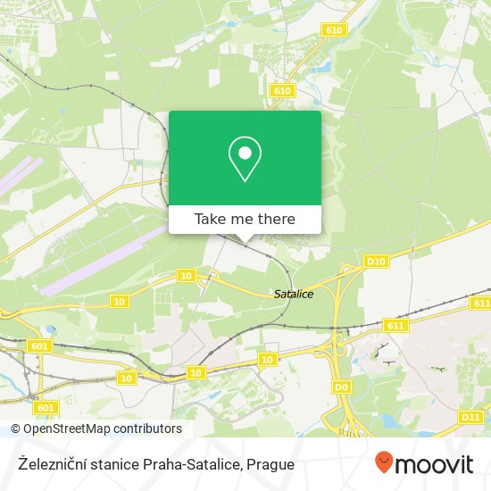 Карта Železniční stanice Praha-Satalice
