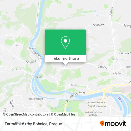 Farmářské trhy Bohnice map