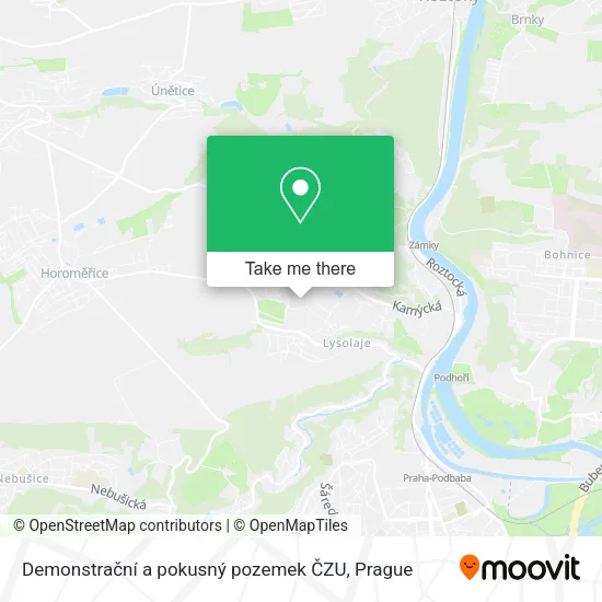 Карта Demonstrační a pokusný pozemek ČZU