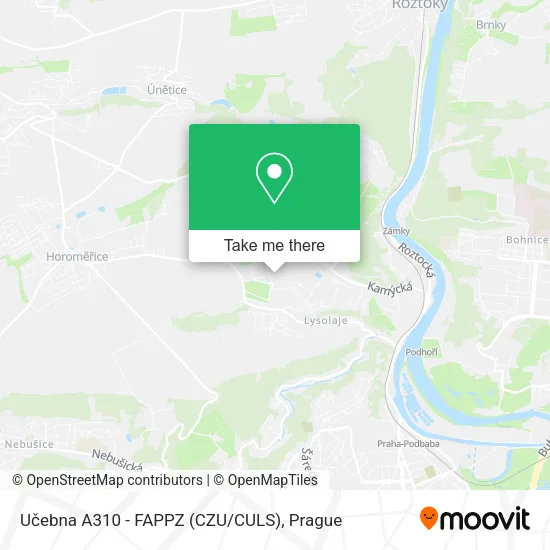 Карта Učebna A310 - FAPPZ (CZU/CULS)