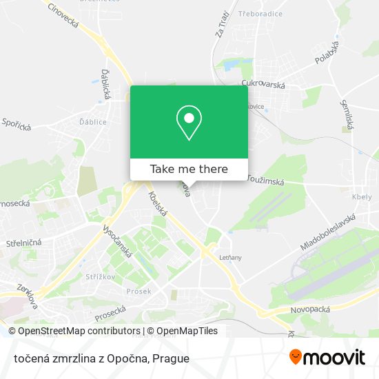 točená zmrzlina z Opočna map