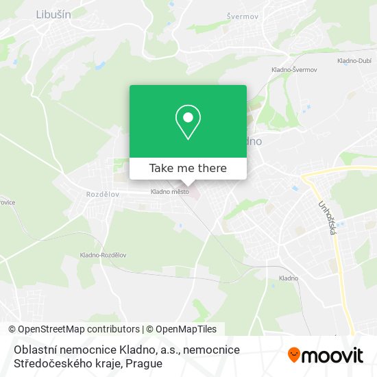 Oblastní nemocnice Kladno, a.s., nemocnice Středočeského kraje map