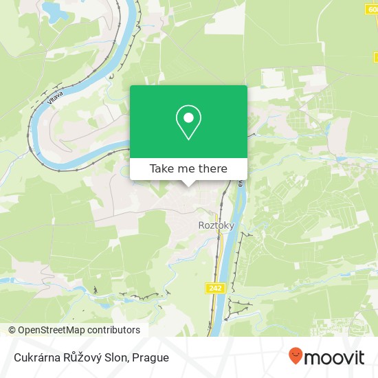 Cukrárna Růžový Slon map