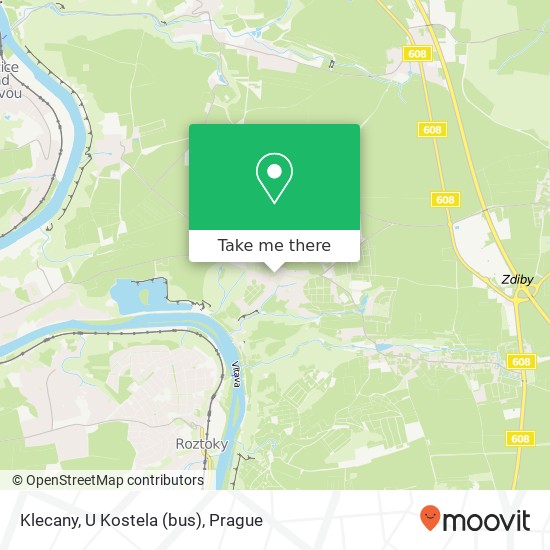 Klecany, U Kostela (bus) map