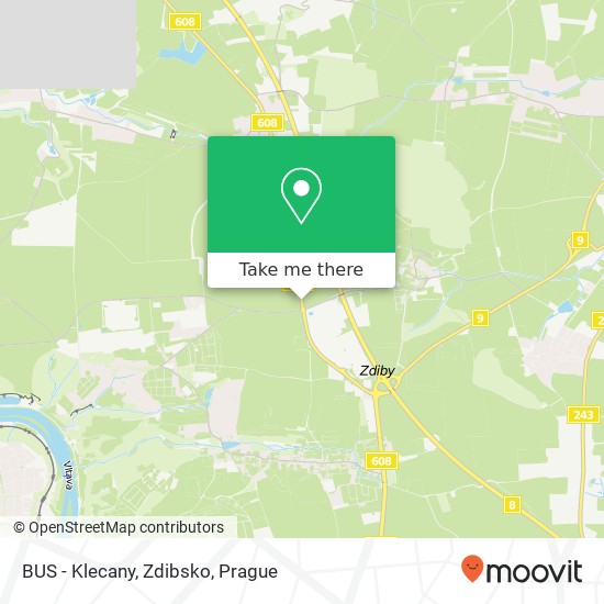 BUS - Klecany, Zdibsko map