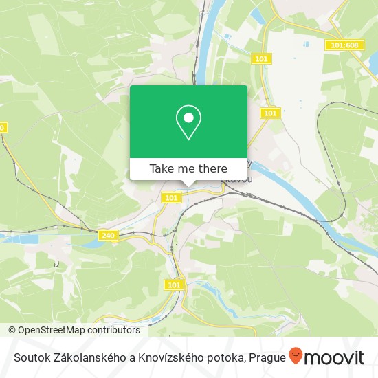 Карта Soutok Zákolanského a Knovízského potoka