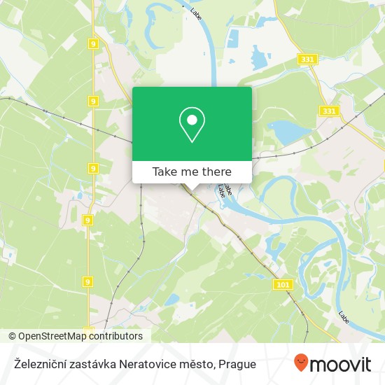 Карта Železniční zastávka Neratovice město