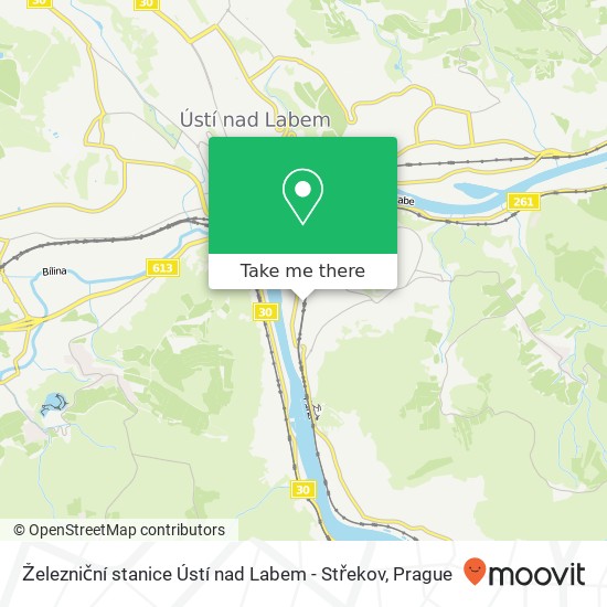 Železniční stanice Ústí nad Labem - Střekov map