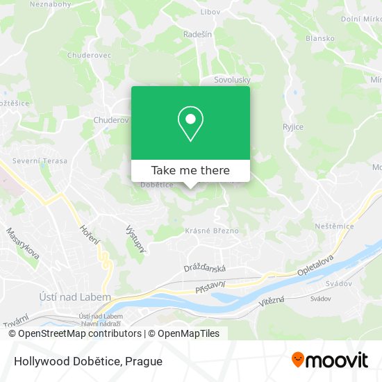 Hollywood Dobětice map