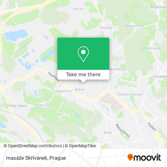masáže Skřivánek map
