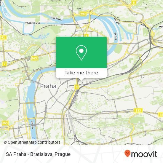 SA Praha - Bratislava map