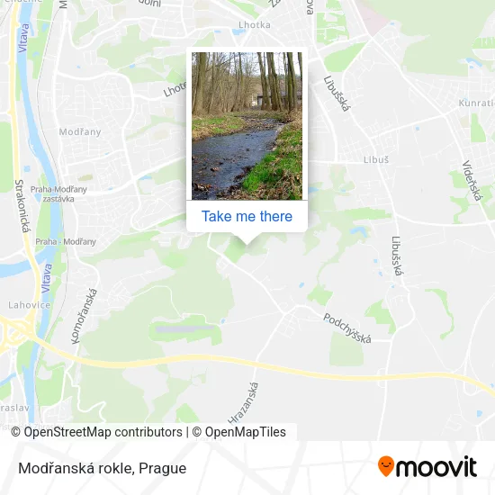 Карта Modřanská rokle