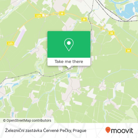 Карта Železniční zastávka Červené Pečky