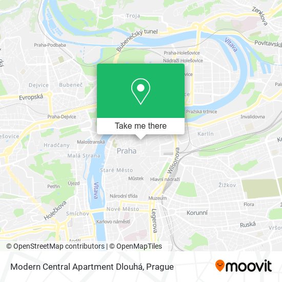 Modern Central Apartment Dlouhá map