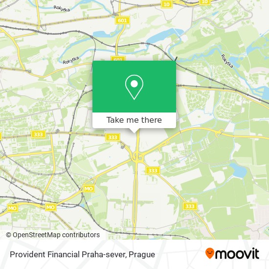 Provident Financial Praha-sever map
