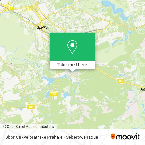 Sbor Církve bratrské Praha 4 - Šeberov map