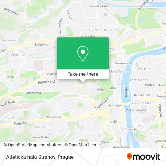 Atleticka hala Strahov map