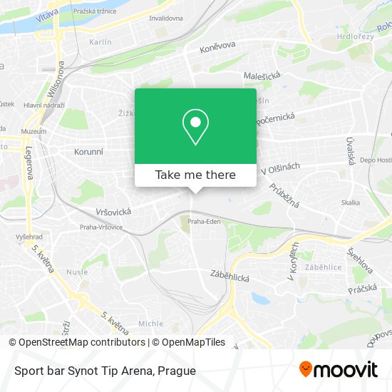 Sport bar Synot Tip Arena map