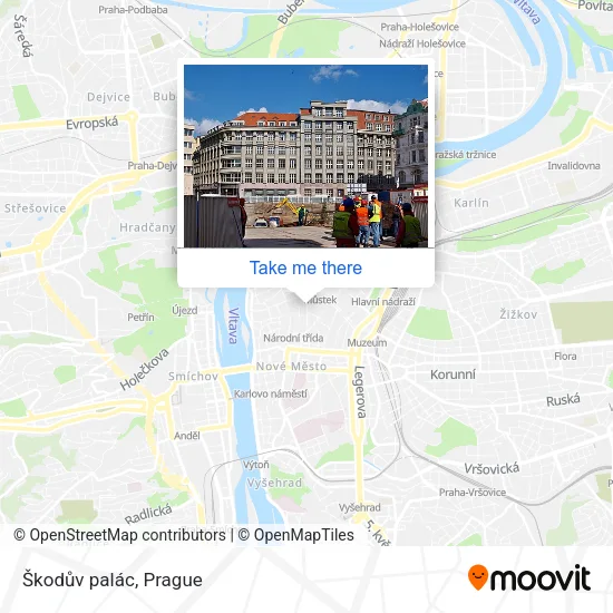 Карта Škodův palác
