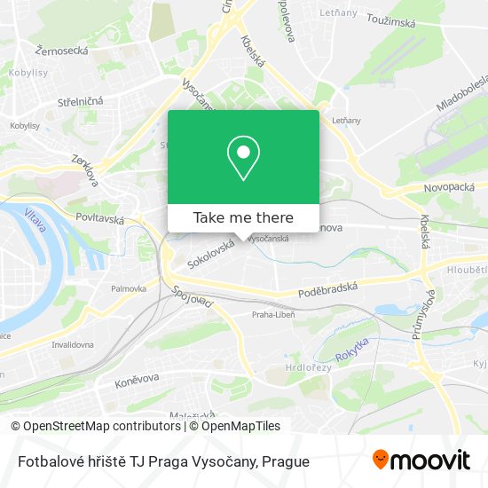 Fotbalové hřiště TJ Praga Vysočany map