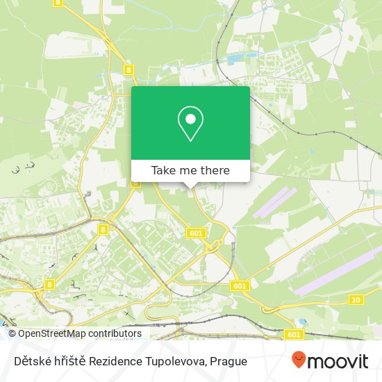 Карта Dětské hřiště Rezidence Tupolevova