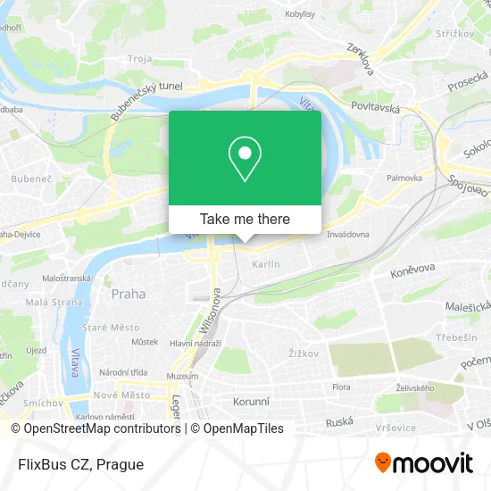 Карта FlixBus CZ