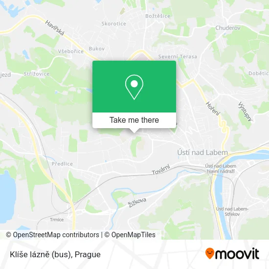 Карта Klíše lázně (bus)