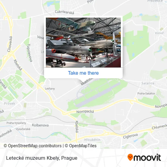Карта Letecké muzeum Kbely