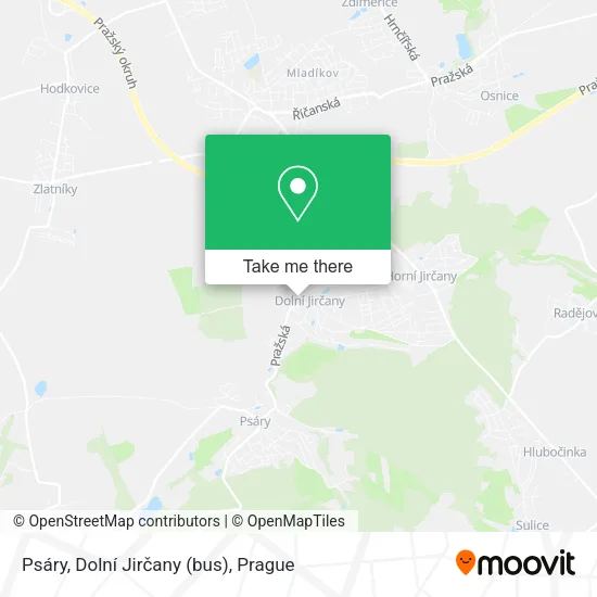 Карта Psáry, Dolní Jirčany (bus)
