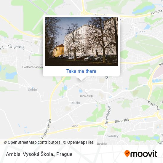 Ambis. Vysoká Škola. map