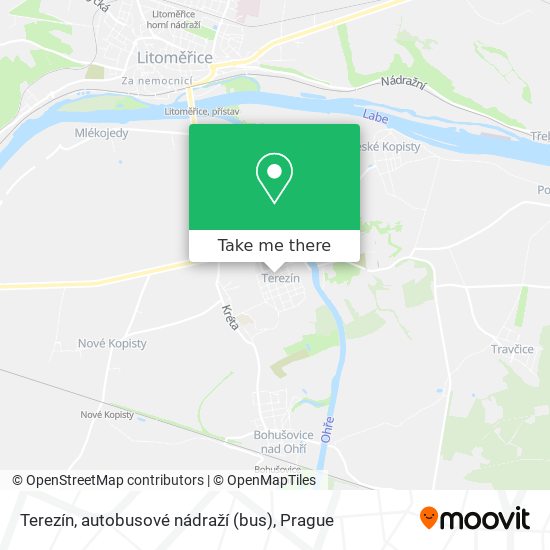 Terezín, autobusové nádraží map