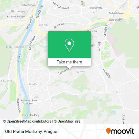 Карта OBI Praha Modřany
