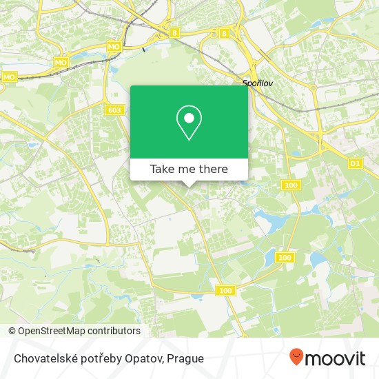 Chovatelské potřeby Opatov map