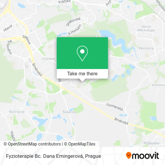 Карта Fyzioterapie Bc. Dana Emingerová