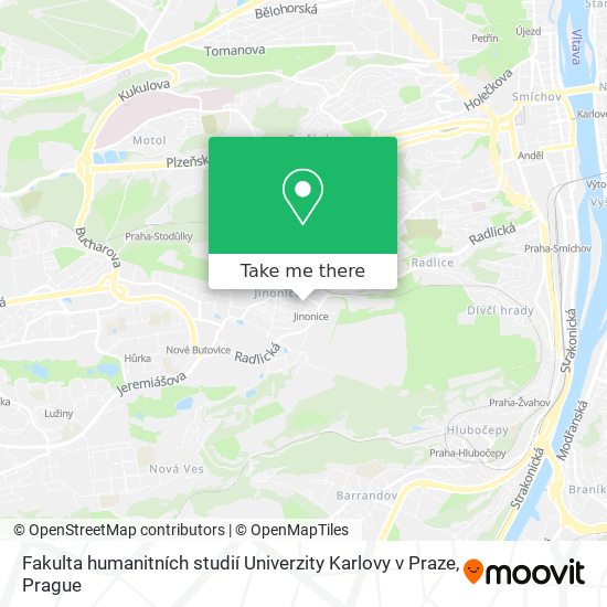 Карта Fakulta humanitních studií Univerzity Karlovy v Praze