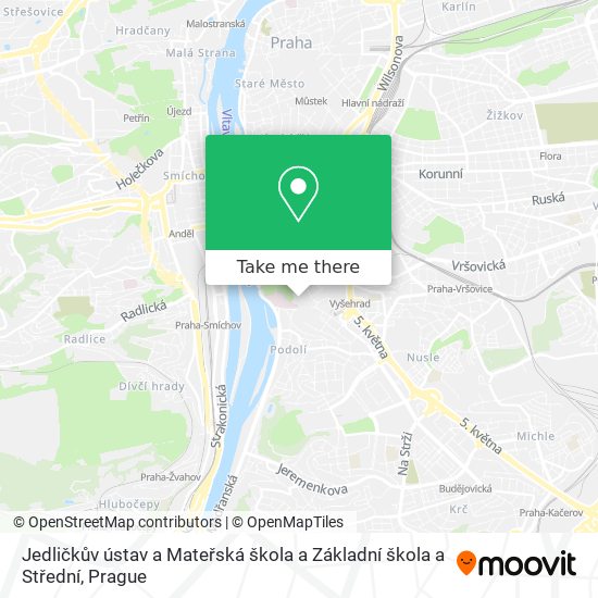 Jedličkův ústav a Mateřská škola a Základní škola a Střední map