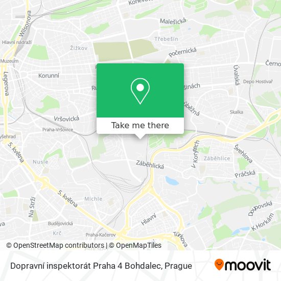 Dopravní inspektorát Praha 4 Bohdalec map