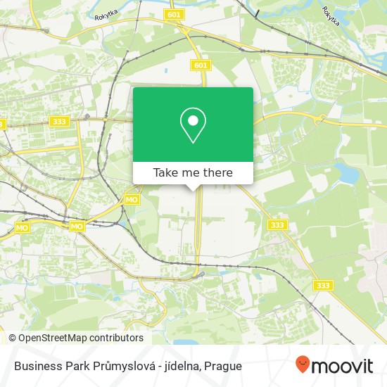 Business Park Průmyslová - jídelna map