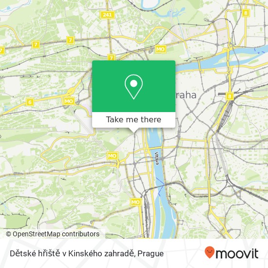 Dětské hřiště v Kinského zahradě map