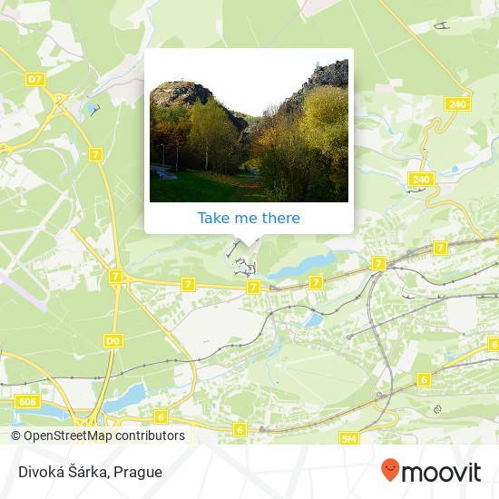 Divoká Šárka map